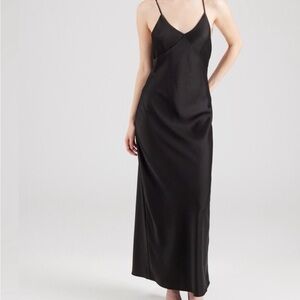 NWT A New Day Black Satin Maxi Dress